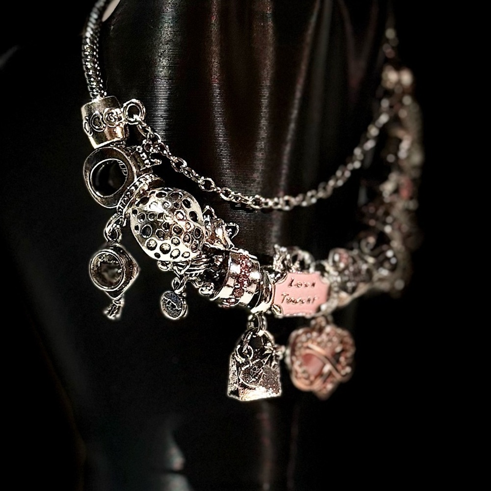 Silver and Pink Charm Bracelet - Picture 3 of 5